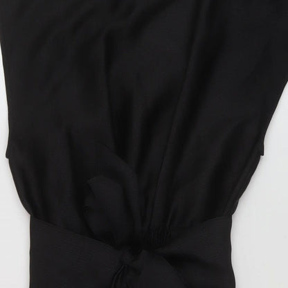 H&M Womens Black Polyester A-Line Size 8 Round Neck Pullover