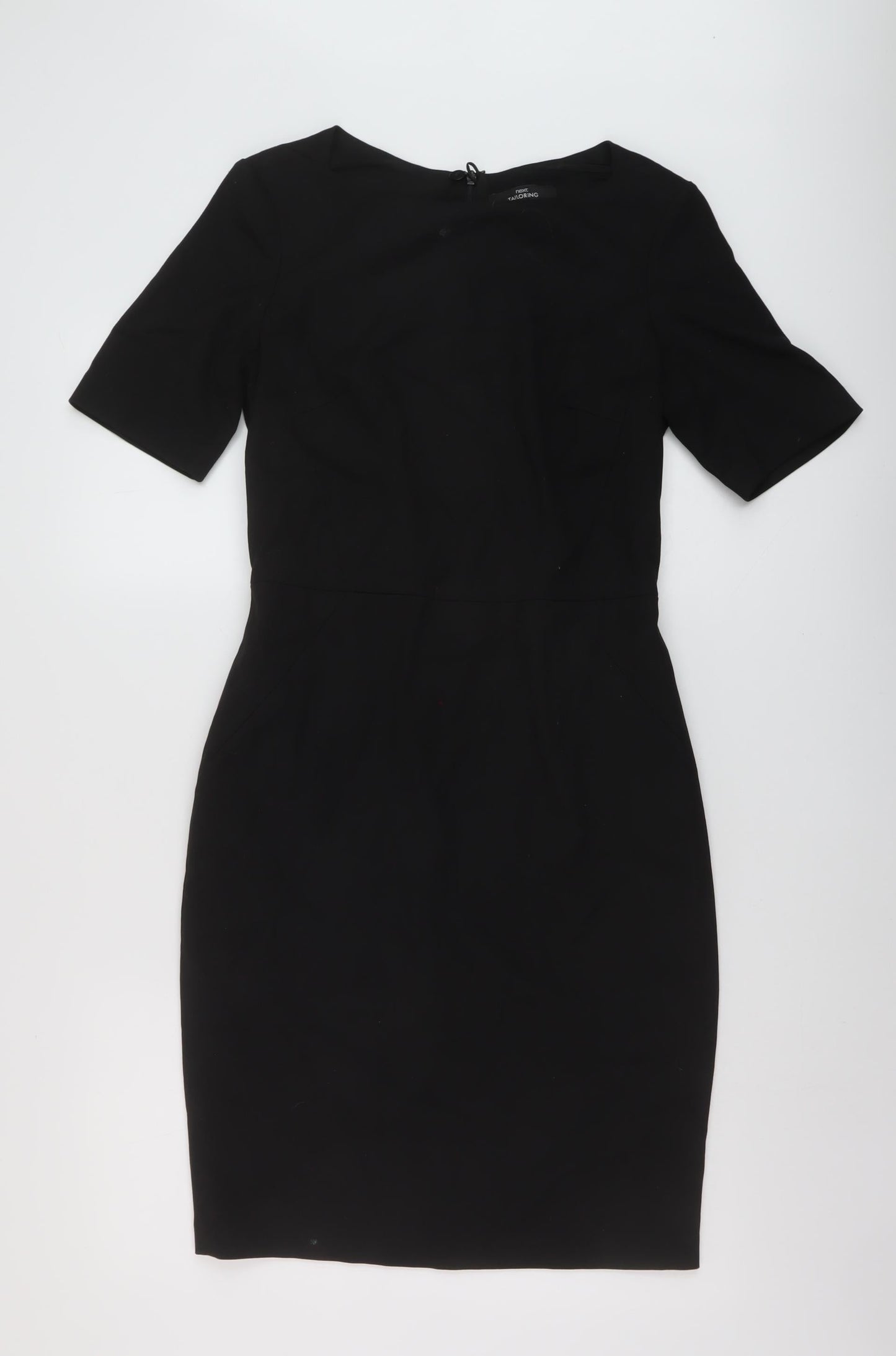 NEXT Womens Black Polyester Sheath Size 10 Round Neck Zip
