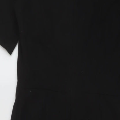 NEXT Womens Black Polyester Sheath Size 10 Round Neck Zip