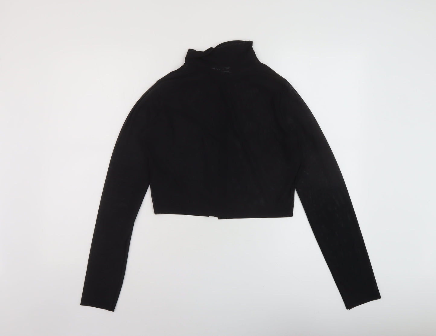 Womens UK Size 10 ASOS Black Cropped Button-Up