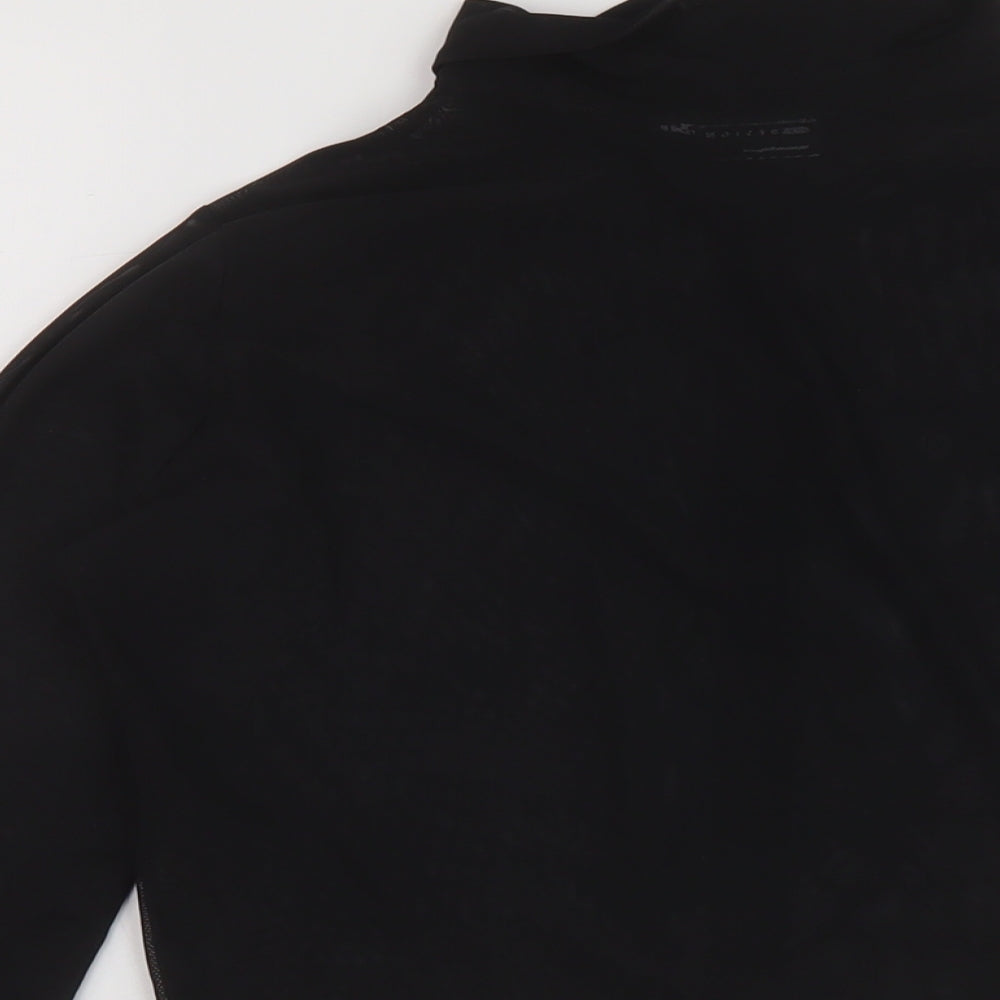 Womens UK Size 10 ASOS Black Cropped Button-Up