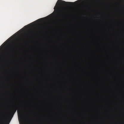 Womens UK Size 10 ASOS Black Cropped Button-Up