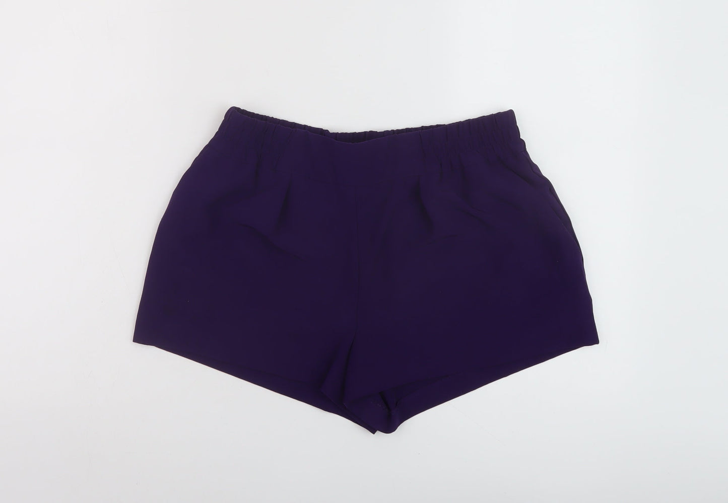 FOREVER 21 Womens Purple Polyester Basic Shorts Size S L3 in Regular Pull On