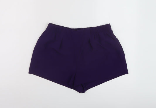 FOREVER 21 Womens Purple Polyester Basic Shorts Size S L3 in Regular Pull On