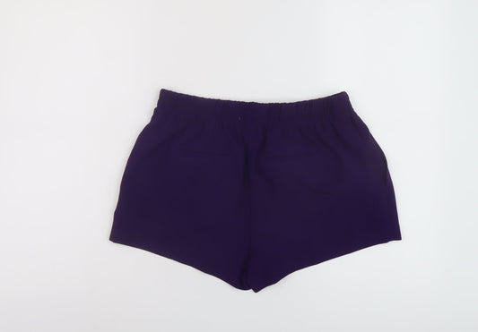 FOREVER 21 Womens Purple Polyester Basic Shorts Size S L3 in Regular Pull On