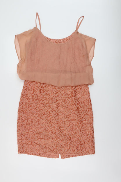 French Connection Womens Orange Polyester A-Line Size S Round Neck Zip