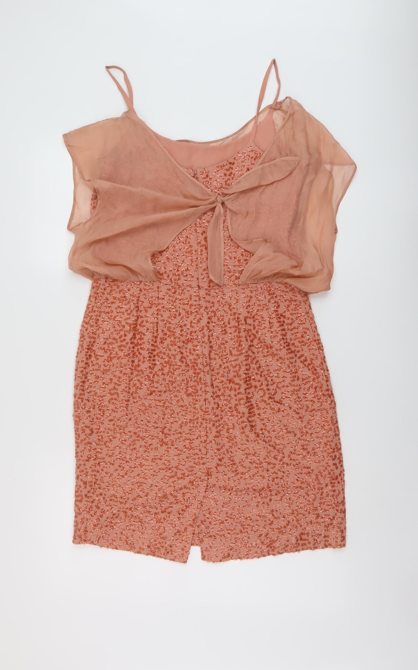 French Connection Womens Orange Polyester A-Line Size S Round Neck Zip