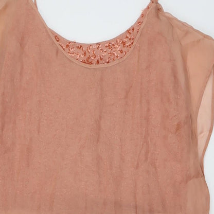 French Connection Womens Orange Polyester A-Line Size S Round Neck Zip