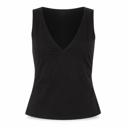 Zra Womens Black Polyester Basic Tank Size S Round Neck