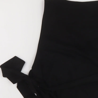 Zra Womens Black Polyester Basic Tank Size S Round Neck
