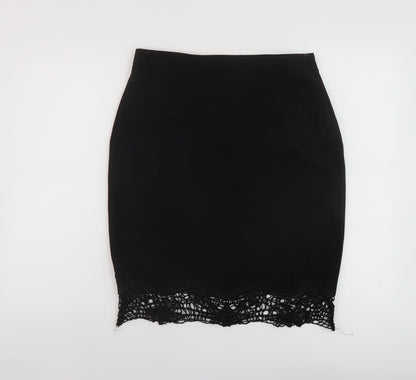 Kaleidoscope Womens Black Polyester Straight & Pencil Skirt Size 12 Zip