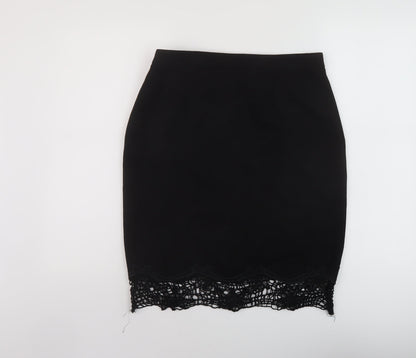 Kaleidoscope Womens Black Polyester Straight & Pencil Skirt Size 12 Zip