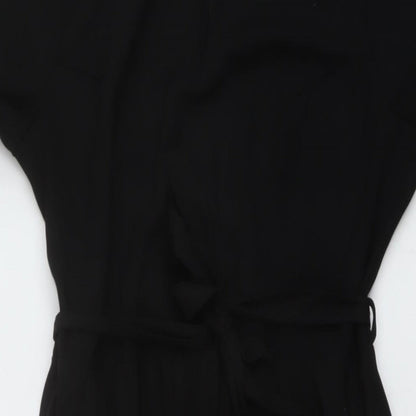 Dorothy Perkins Womens Black Polyester A-Line Size 10 Round Neck Zip