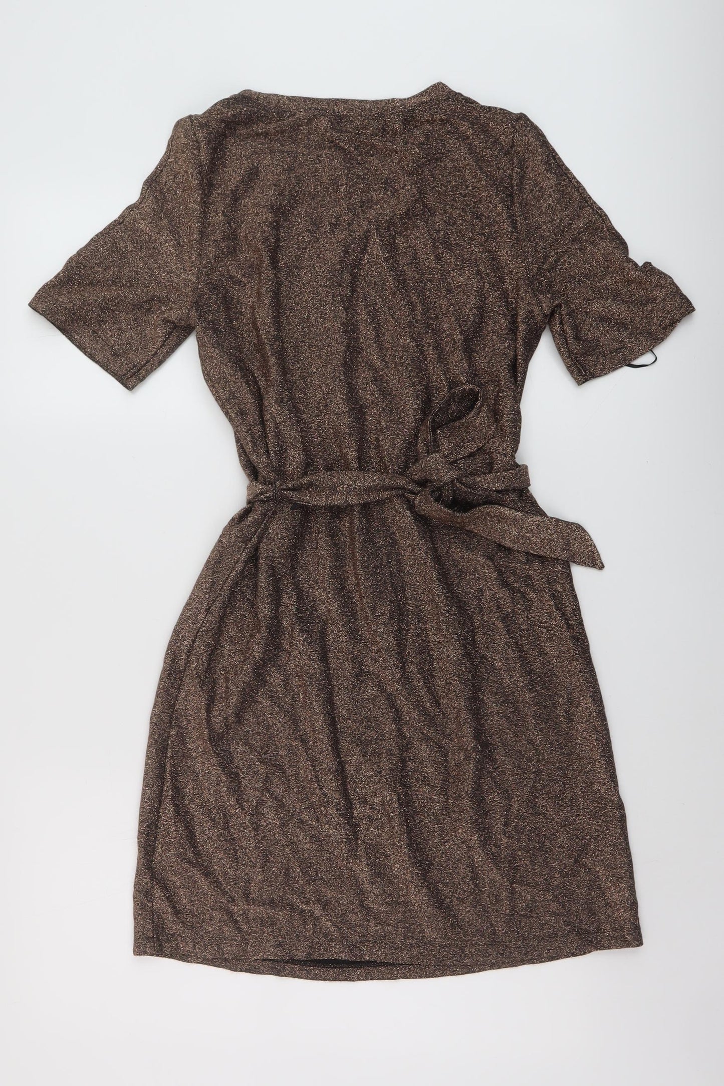 NEXT Womens Gold Viscose A-Line Size 12 Round Neck Pullover