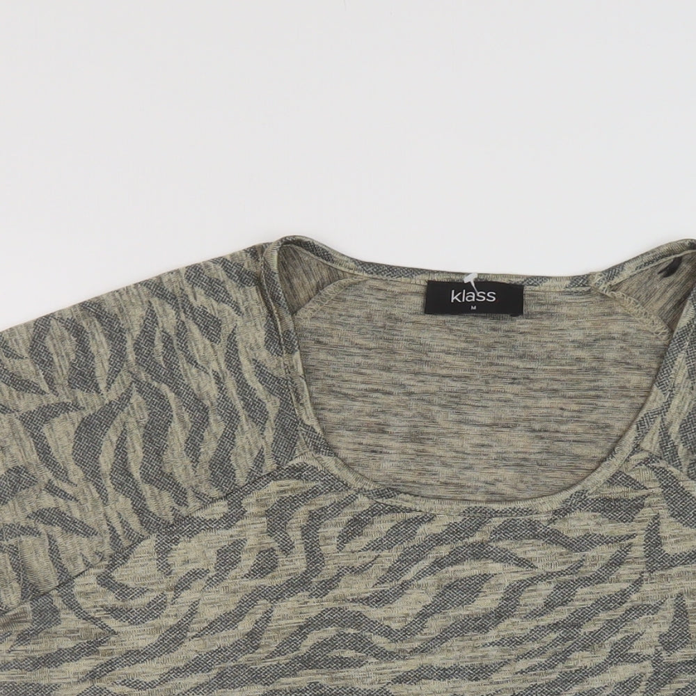 Womens UK Size M Klass Beige Basic T-Shirt