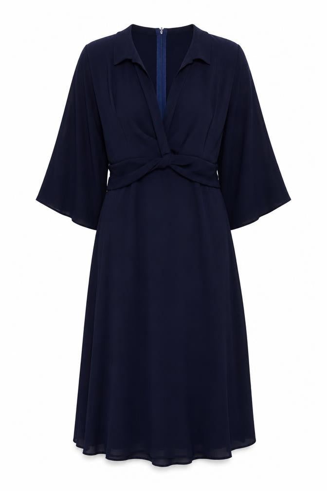 ASOS Womens Blue Polyester A-Line Size 10 V-Neck Zip