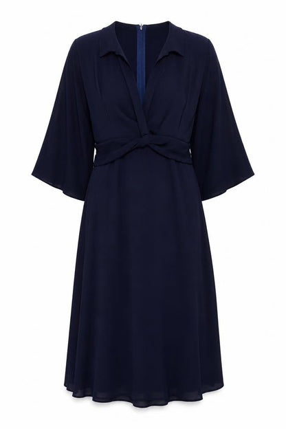 ASOS Womens Blue Polyester A-Line Size 10 V-Neck Zip