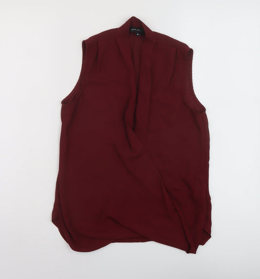 Womens UK Size 8 New Look Red Basic T-Shirt