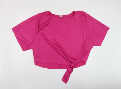 Womens UK Size M River Island Pink Basic Blouse