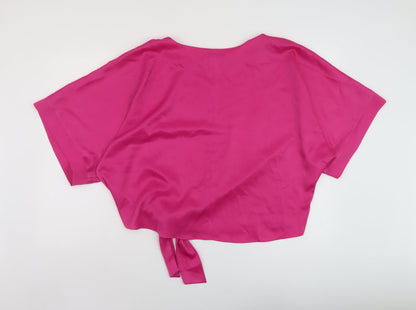 Womens UK Size M River Island Pink Basic Blouse