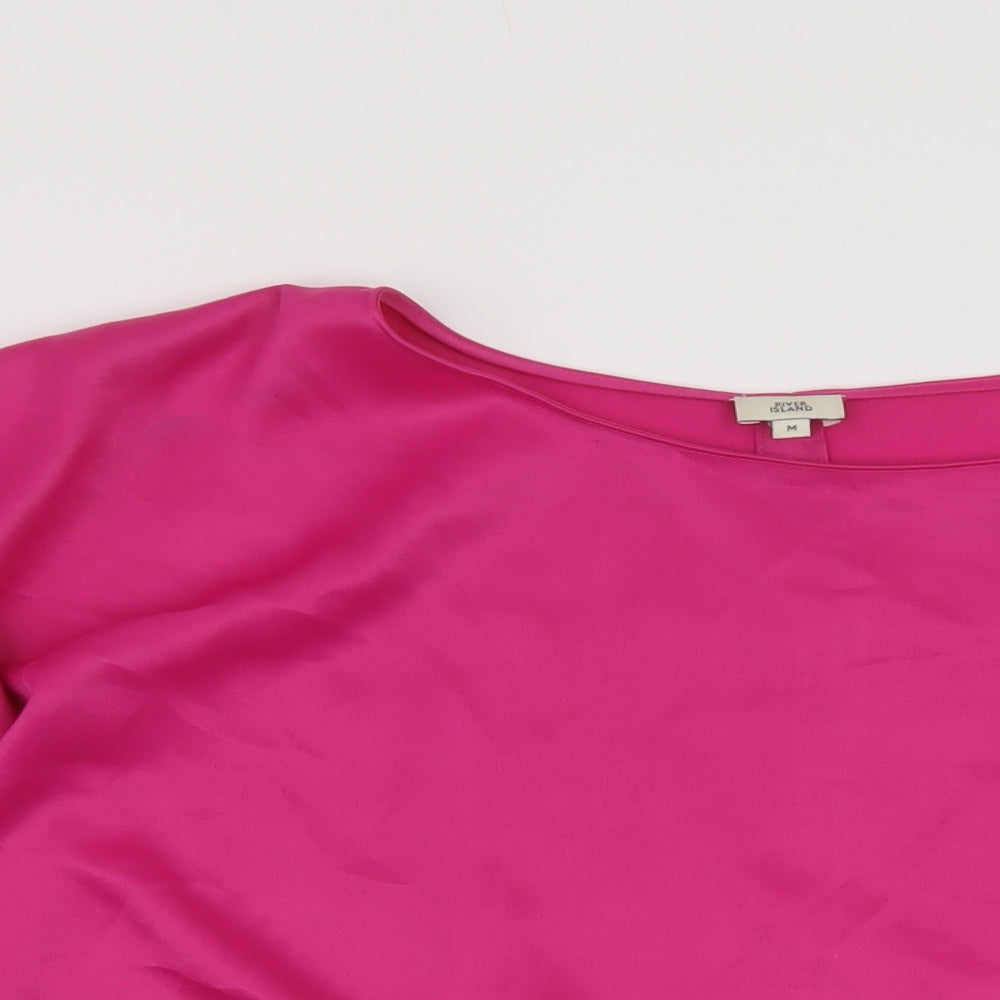 Womens UK Size M River Island Pink Basic Blouse