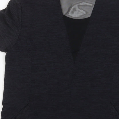 APANAGE Womens Grey Polyester Basic T-Shirt Size L Crew Neck Pullover
