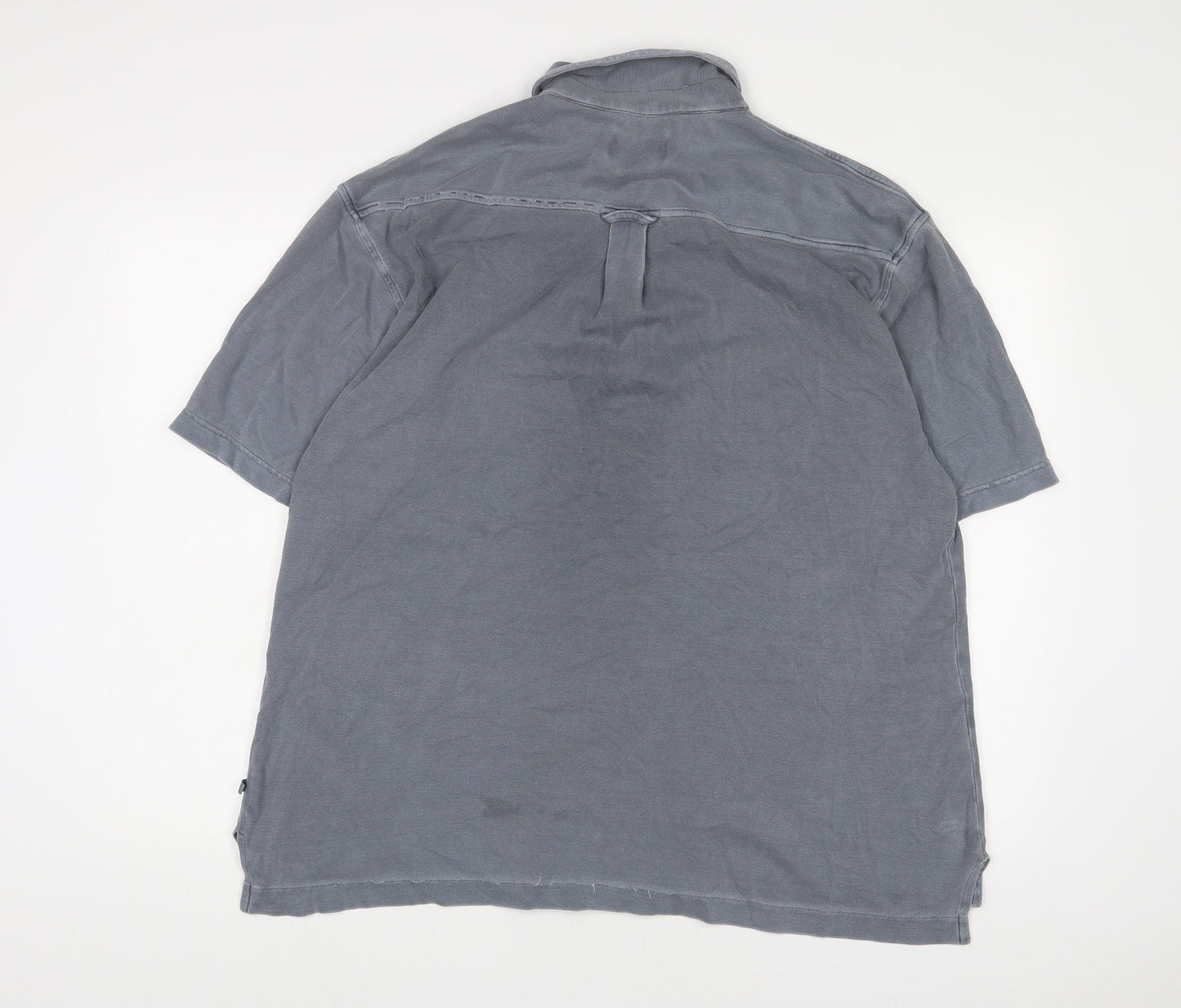 Moose Creek Mens Blue Cotton Button-Up Size M Collared Button