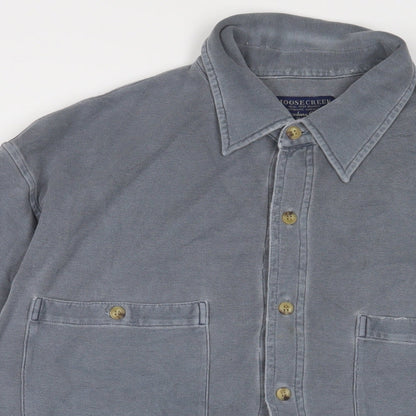 Moose Creek Mens Blue Cotton Button-Up Size M Collared Button