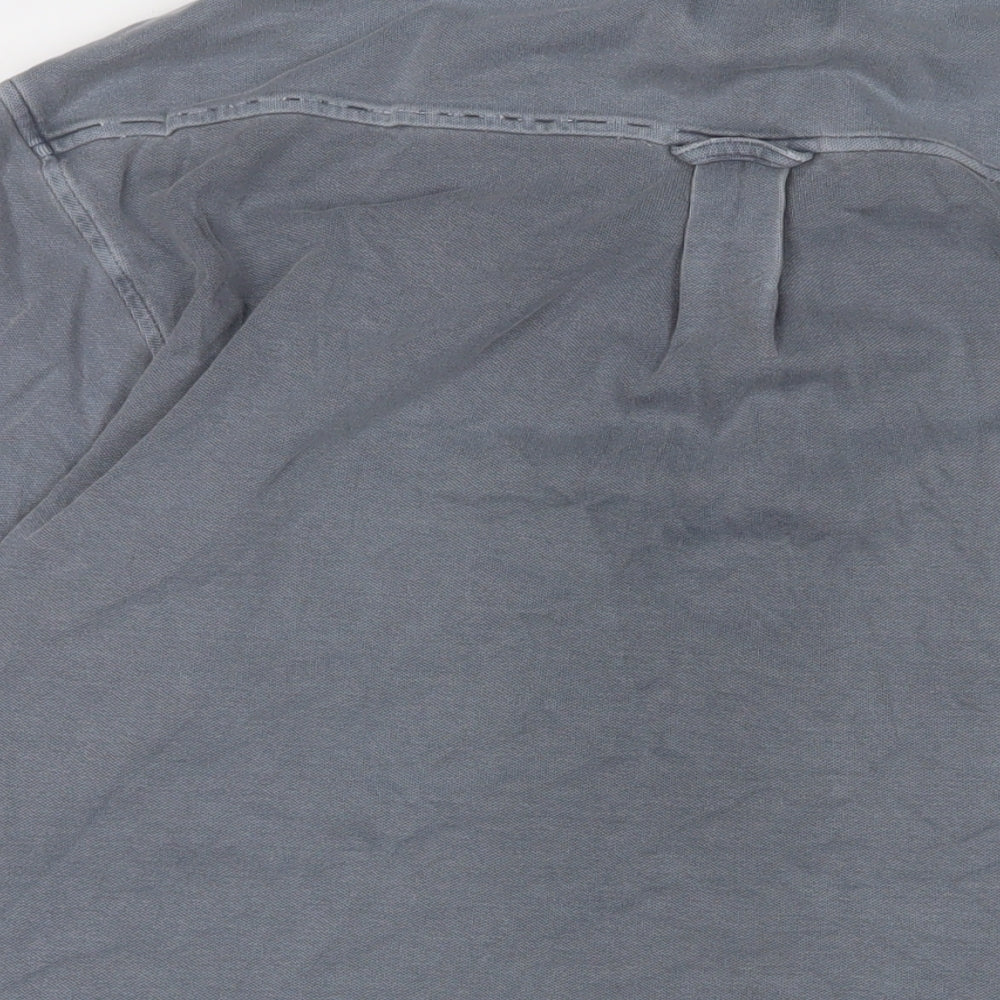 Moose Creek Mens Blue Cotton Button-Up Size M Collared Button