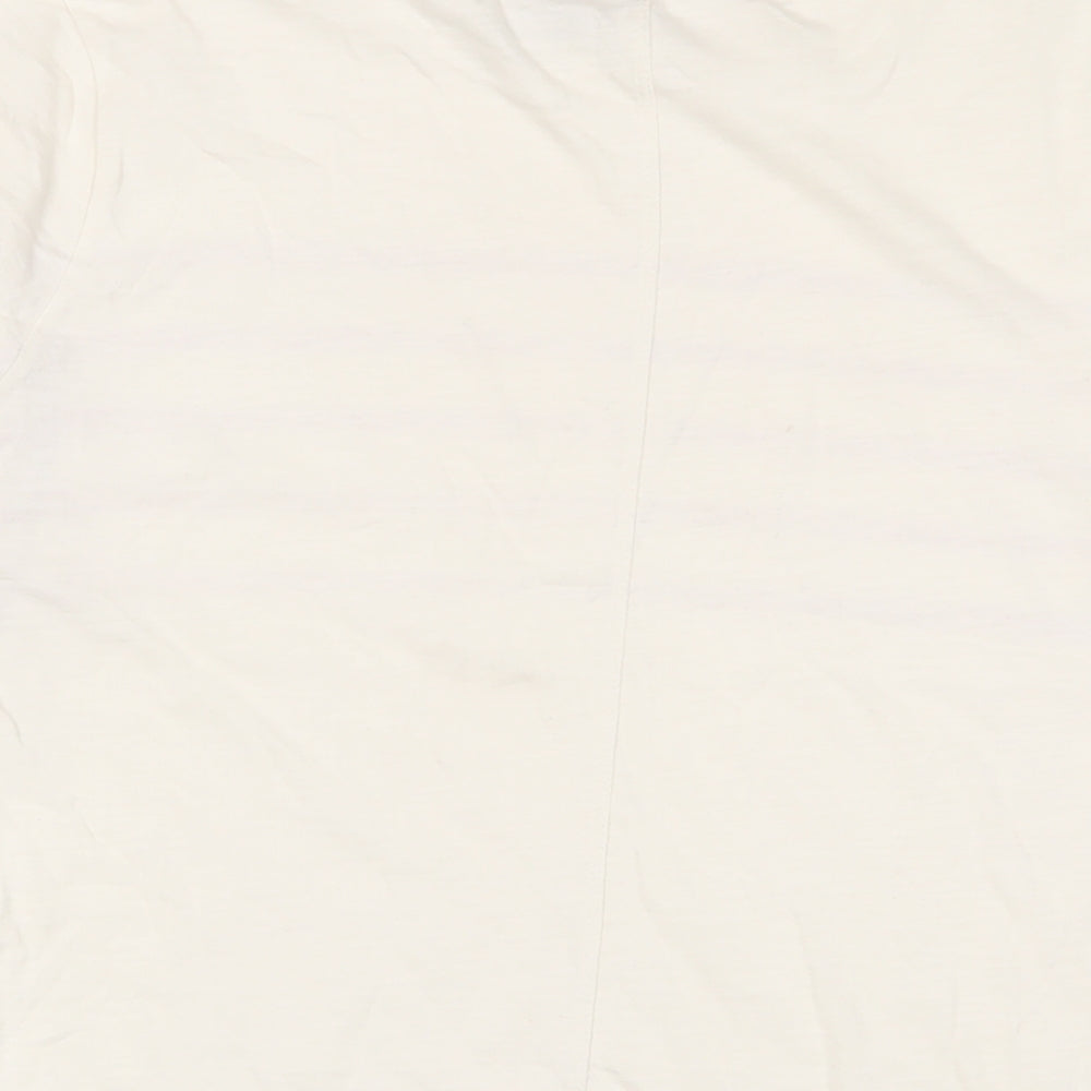 Old Navy Womens Beige Striped Cotton Basic T-Shirt Size M Crew Neck