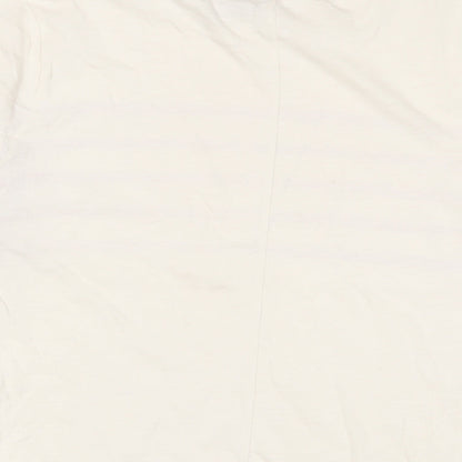 Old Navy Womens Beige Striped Cotton Basic T-Shirt Size M Crew Neck