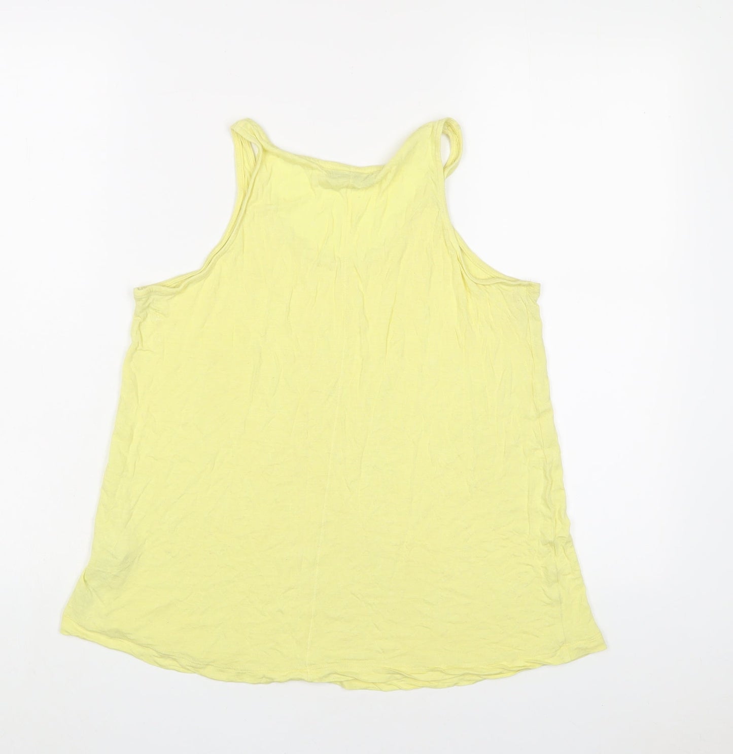 Womens UK Size 12 Per Una Yellow Basic Tank