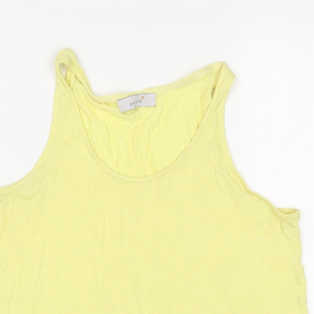 Womens UK Size 12 Per Una Yellow Basic Tank