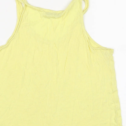 Womens UK Size 12 Per Una Yellow Basic Tank