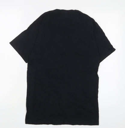 WWE Womens Black Cotton Basic T-Shirt Size S Crew Neck - Sasha Banks