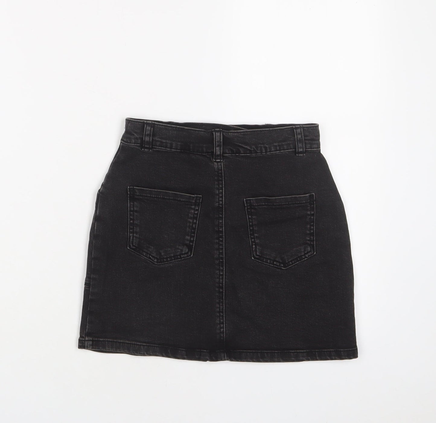 Nutmeg Girls Black Cotton A-Line Skirt Size 8-9 Years Regular Zip