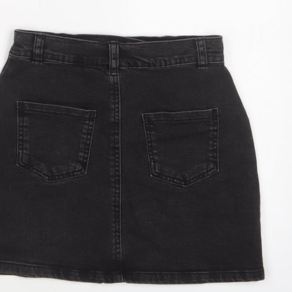 Nutmeg Girls Black Cotton A-Line Skirt Size 8-9 Years Regular Zip