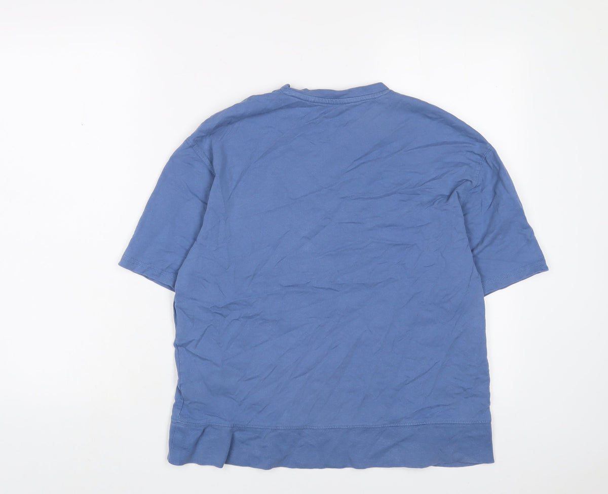 Next Boys Blue Cotton Basic T-Shirt Size 10 Years Crew Neck Pullover
