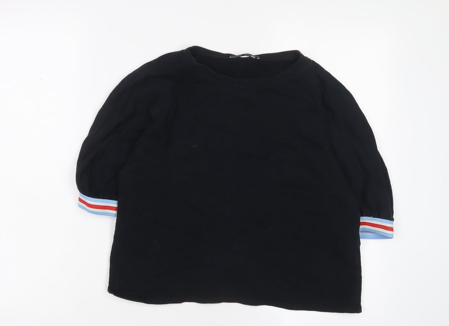 Womens UK Size S Zara Black Basic T-Shirt