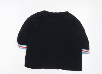 Womens UK Size S Zara Black Basic T-Shirt