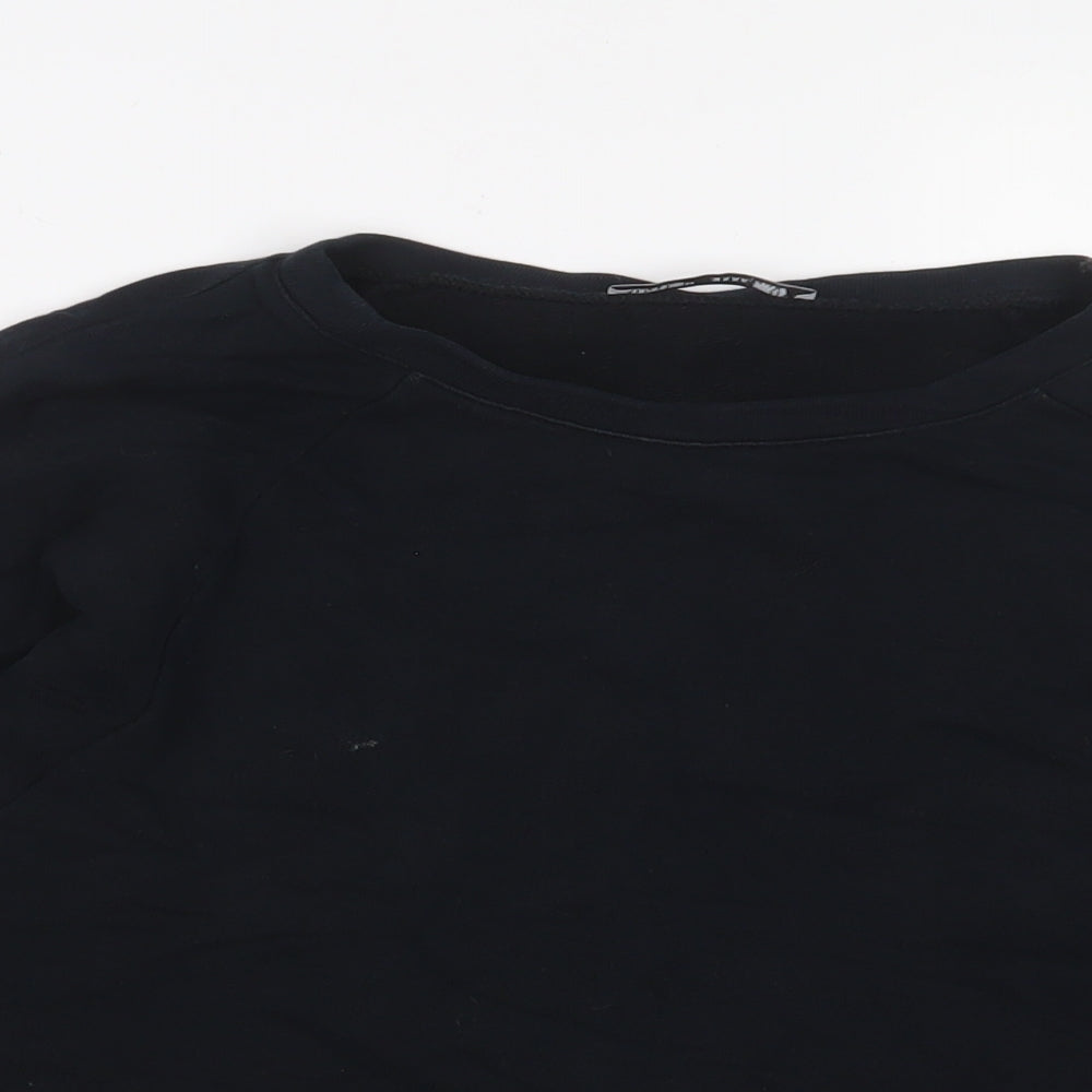 Womens UK Size S Zara Black Basic T-Shirt