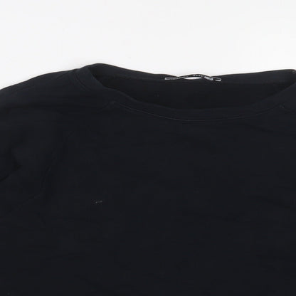 Womens UK Size S Zara Black Basic T-Shirt