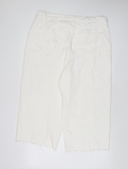 Womens UK Size 18 Marks and Spencer Regular Fit Wide-Leg White Jeans
