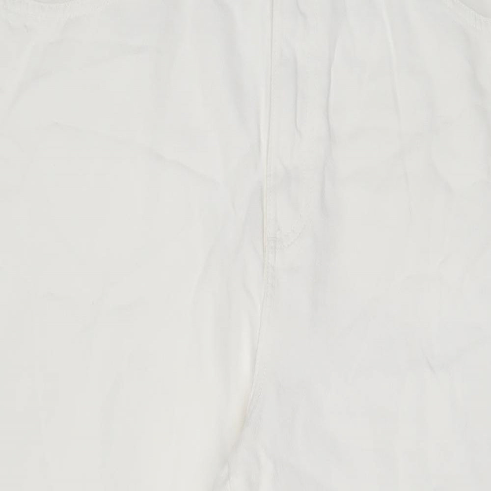 Womens UK Size 18 Marks and Spencer Regular Fit Wide-Leg White Jeans