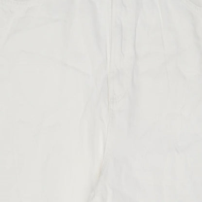 Womens UK Size 18 Marks and Spencer Regular Fit Wide-Leg White Jeans