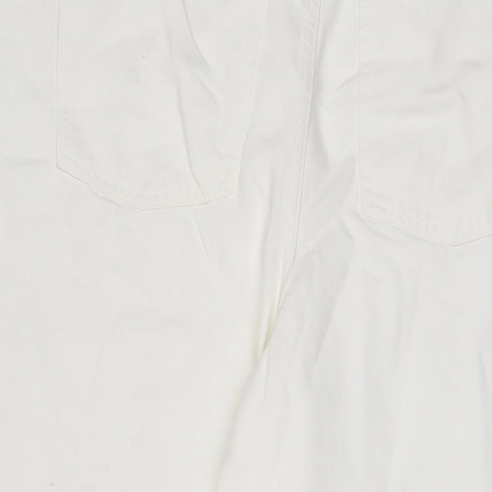 Womens UK Size 18 Marks and Spencer Regular Fit Wide-Leg White Jeans