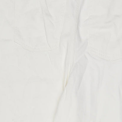 Womens UK Size 18 Marks and Spencer Regular Fit Wide-Leg White Jeans