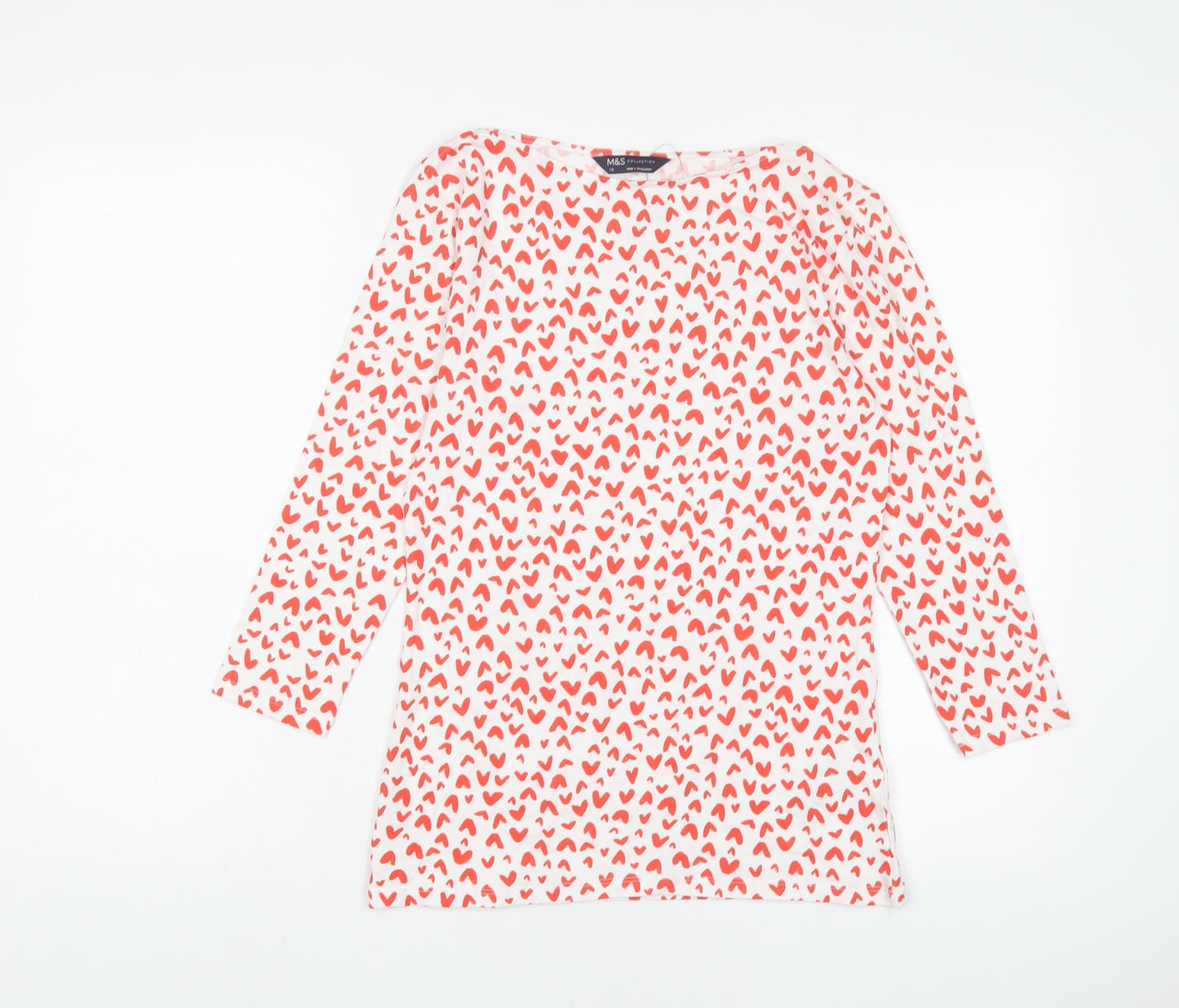 Womens UK Size 10 Marks and Spencer Red Basic T-Shirt