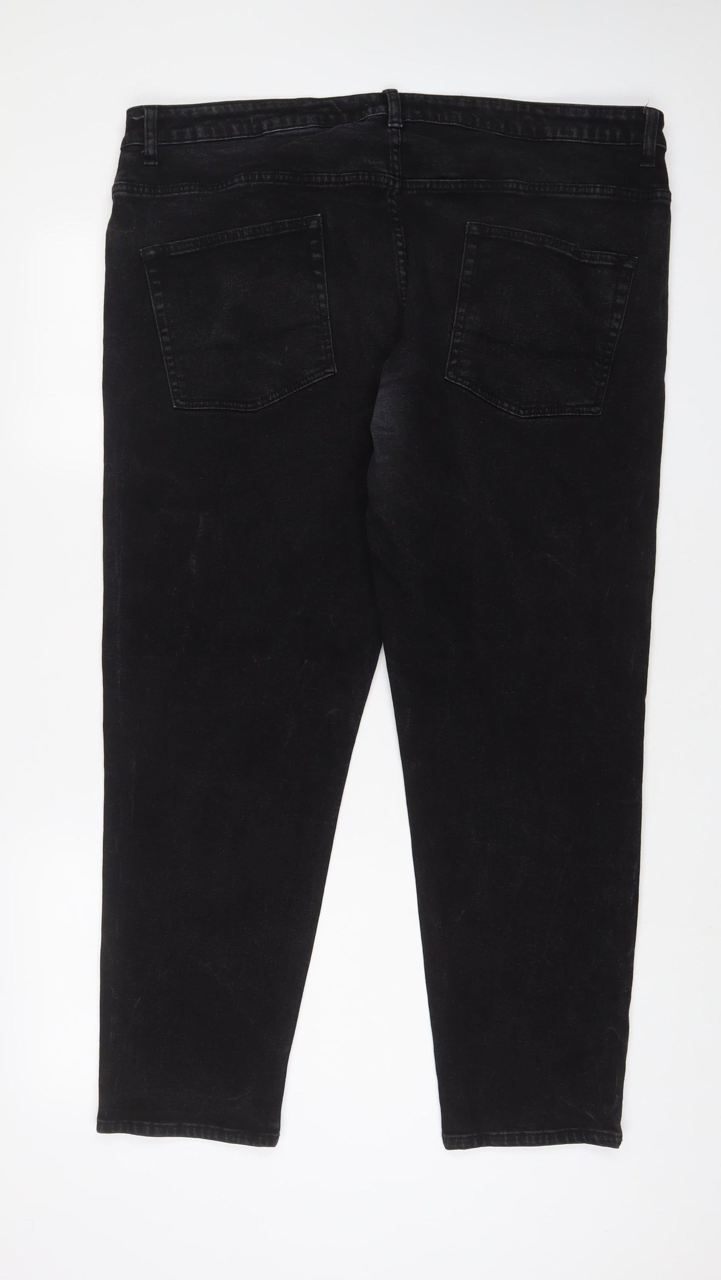 ASOS Mens Black Cotton Tapered Jeans Size 42 in L32 in Regular Zip