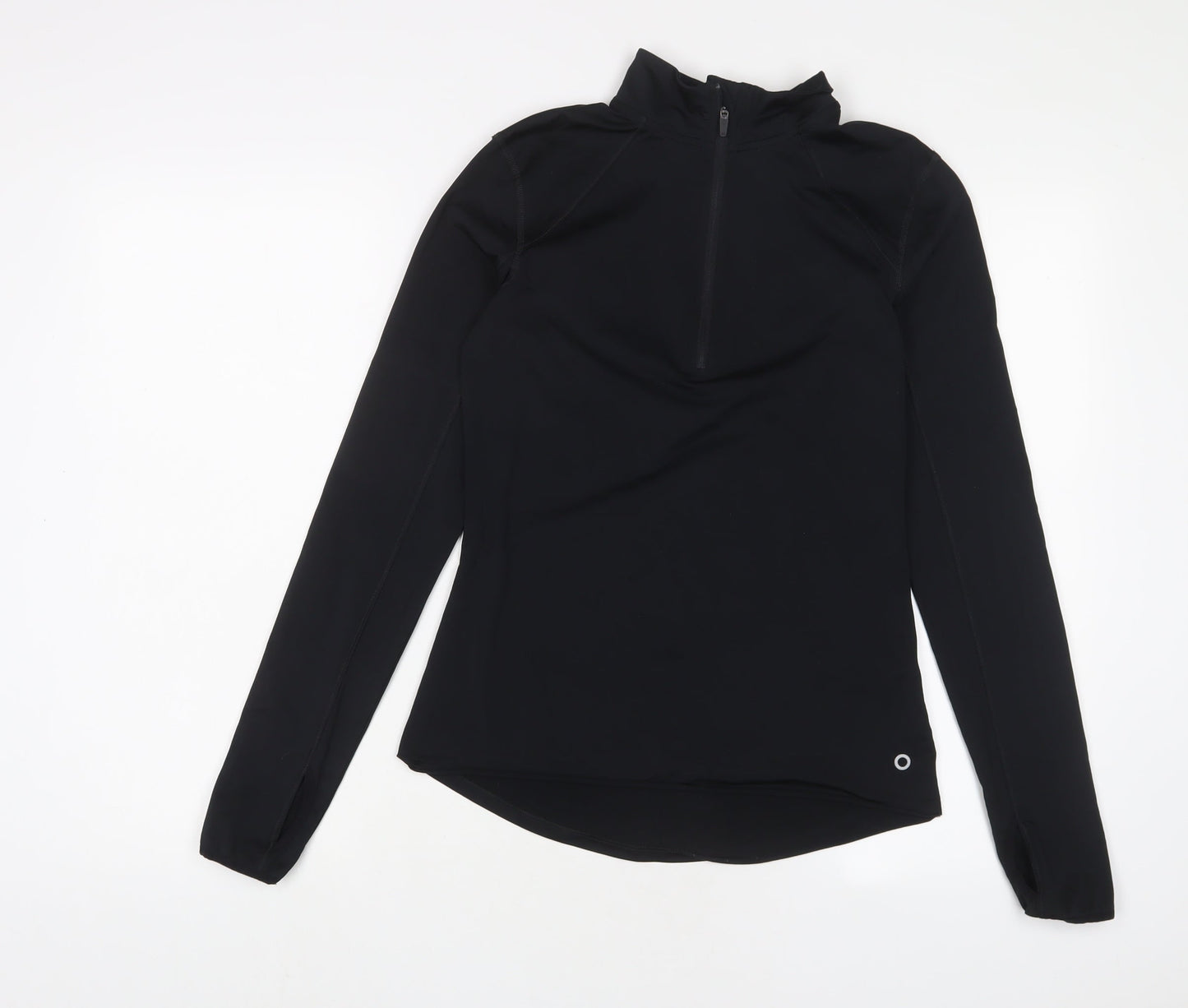 GOODMOVE Womens Black Polyester Basic Casual Size 6 High Neck Zip